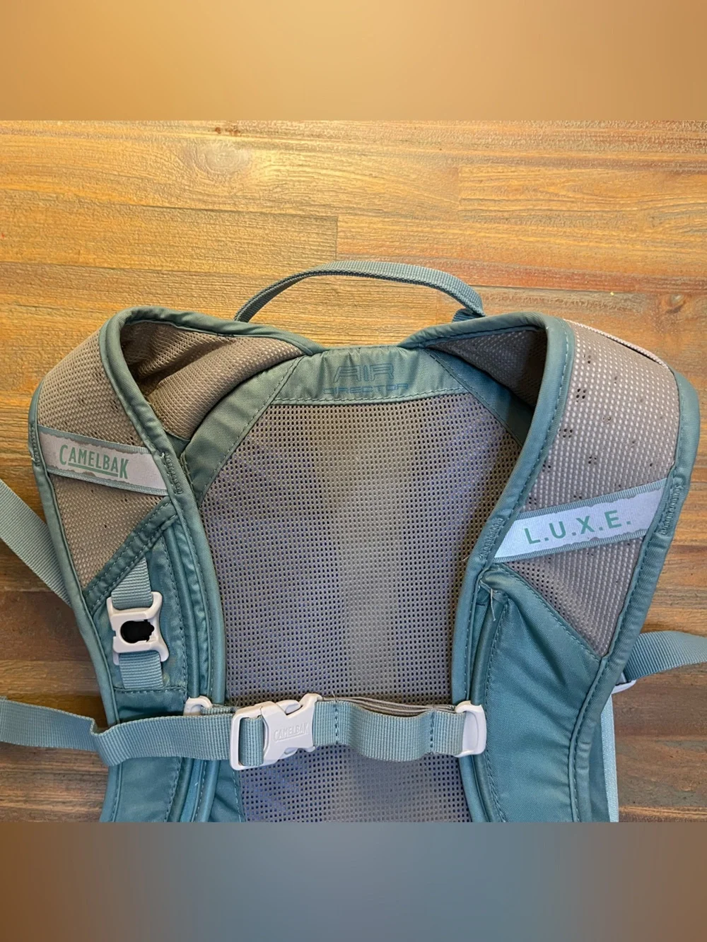Camelbak Light Green Hydration Backpack with Blue Reservoir